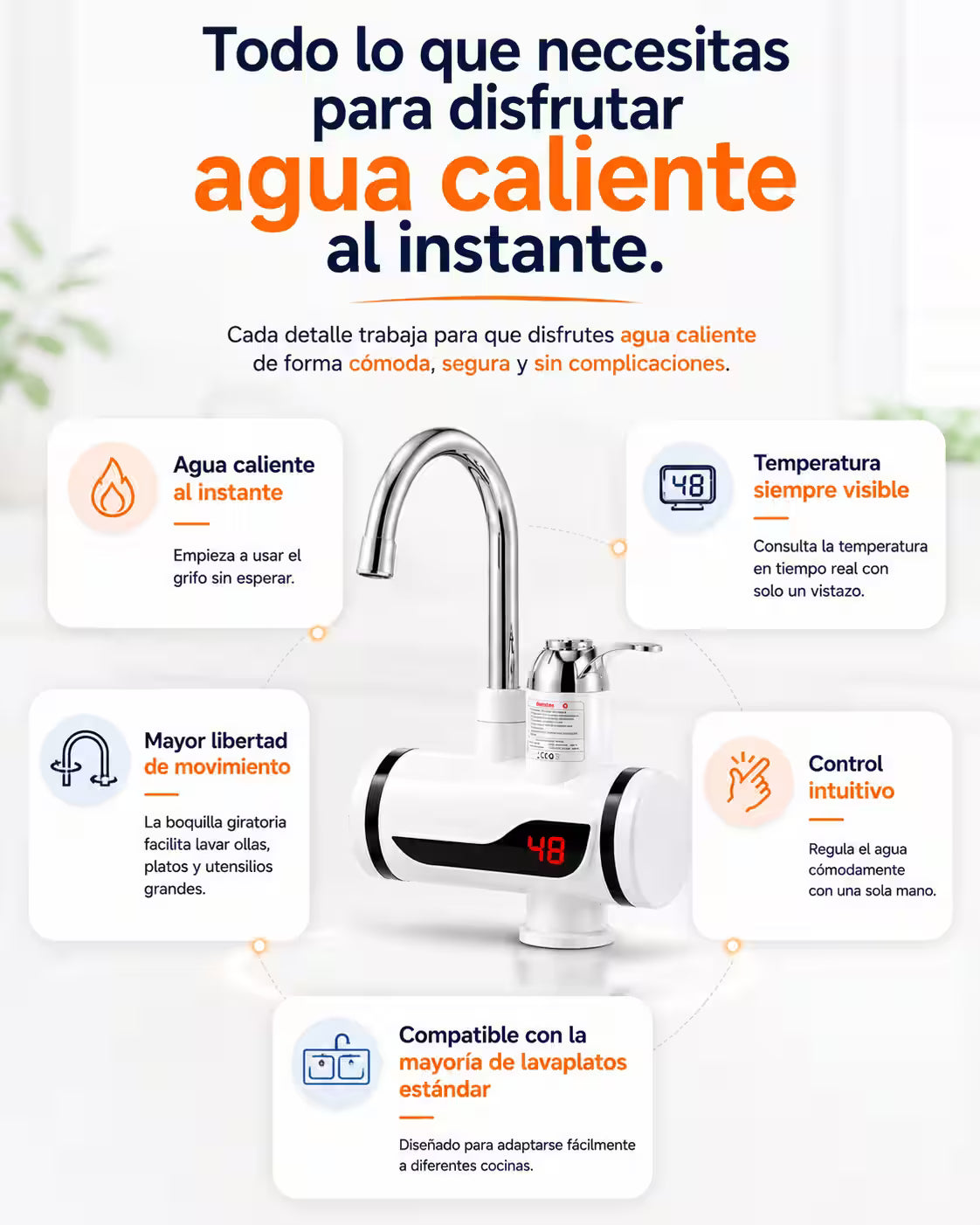 Grifo Eléctrico de Agua Caliente