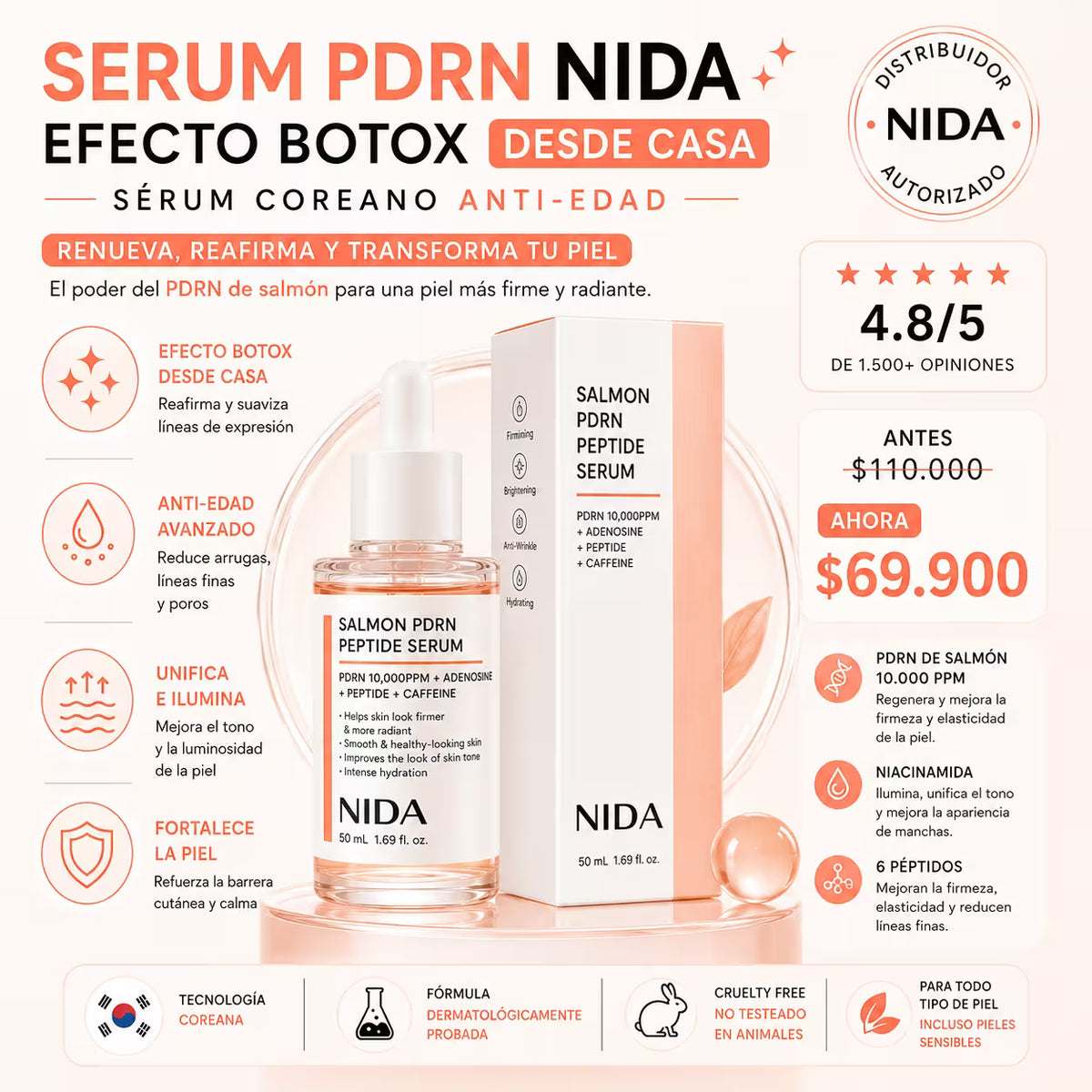 NIDA Salmon PDRN Peptide Serum